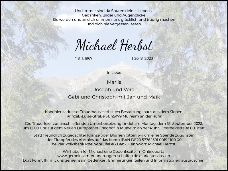 Erinnerungsbild für Michael Herbst